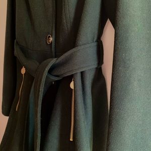 NEW Forest Green Peplum Coat INC